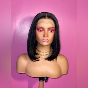 12” Bob Closure Wig – 180% Density – 100% Human Hair – Pre-Plucked – New